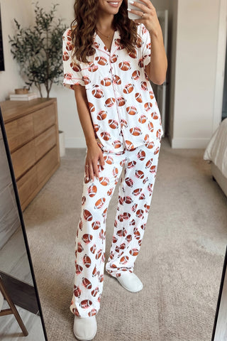 Touchdown Tumble: Women’s Game Day Football Pajama Set
