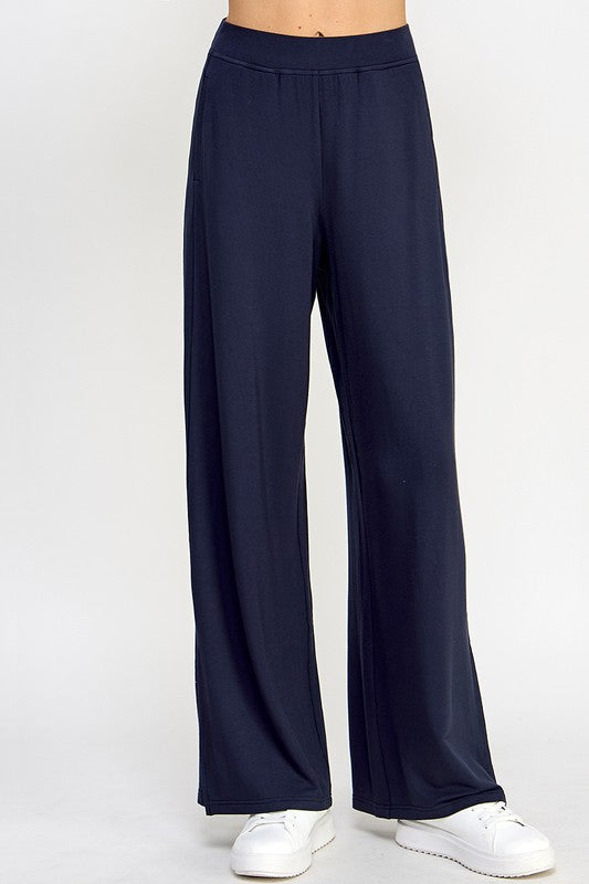 Navy Super Soft Wide-Leg Pants