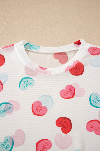 Sheer Mesh Valentine’s Long Sleeve Top