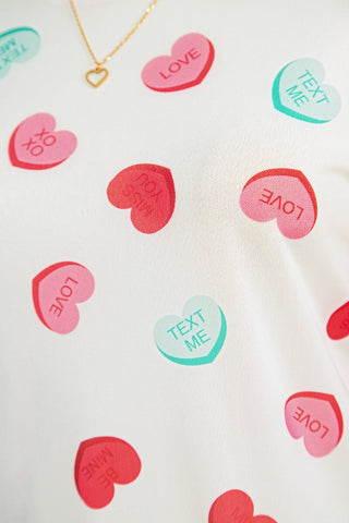 Sheer Mesh Valentine’s Long Sleeve Top