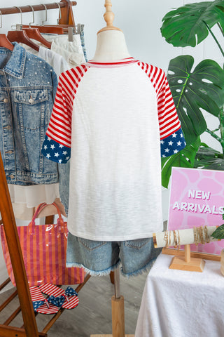 Star-Spangled Americana V-Neck Patchwork Summer Top