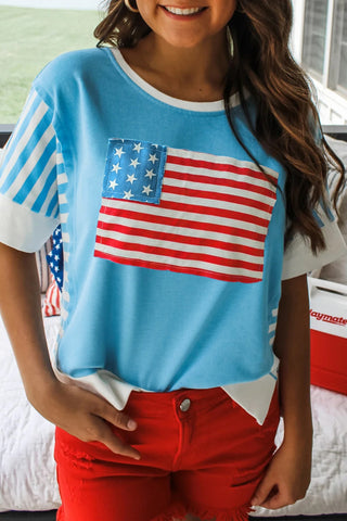 Patriotic Patchwork Flag Tee