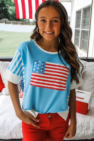 Patriotic Patchwork Flag Tee