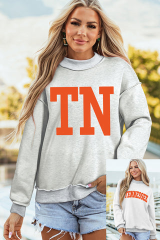 Tennessee Reversible Mock Neck Sweatshirt – 2-in-1 Light Grey Game Day Pullover