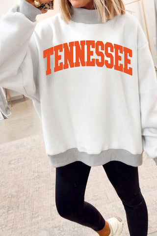 Light grey TN reversible mock neck sweatshirt women