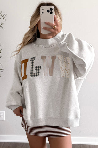 Faith & Style WWJD Patchwork Oversized Plus Size Tunic Sweatshirt