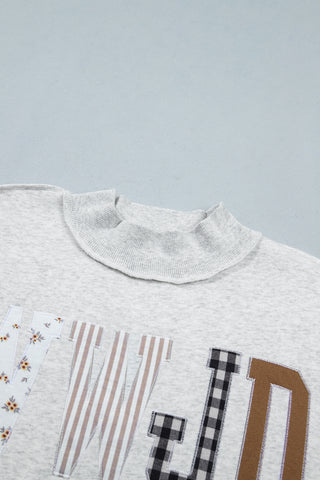 Faith & Style WWJD Patchwork Oversized Plus Size Tunic Sweatshirt