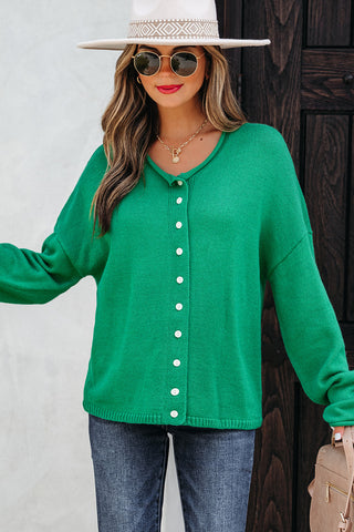 Knit Button Sweater Cardigan
