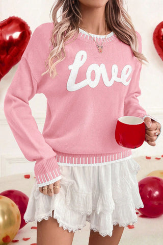 Love Chenille Pink Sweater