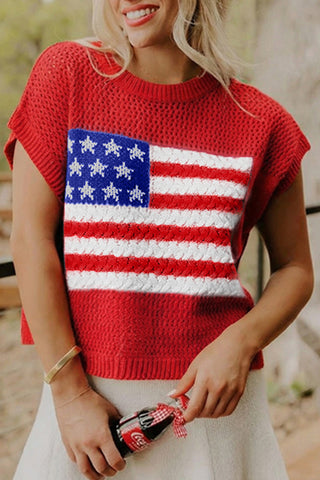 The Heritage Americana: Luxury Graphic Knit Sweater