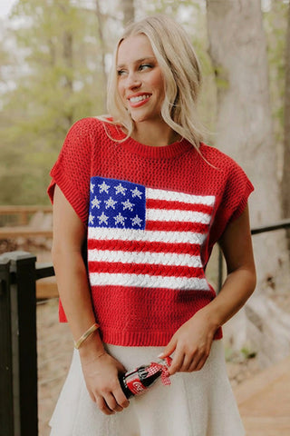 The Heritage Americana: Luxury Graphic Knit Sweater