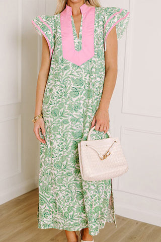 Verdant Green Floral Midi Dress