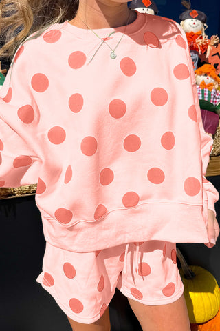 Blush Polka Dot Oversized Lounge Set
