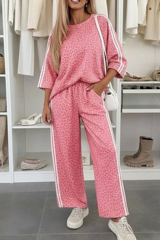 Pink Leopard Varsity Lounge Set
