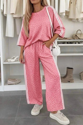 Pink Leopard Varsity Lounge Set