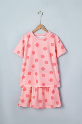 Playful Pink Polka Dot Skort & Top Set