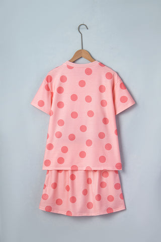 Playful Pink Polka Dot Skort & Top Set