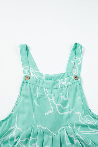 Jade Boho Printed Wide Leg Bib Overalls – Effortless Chic Jumpsuit