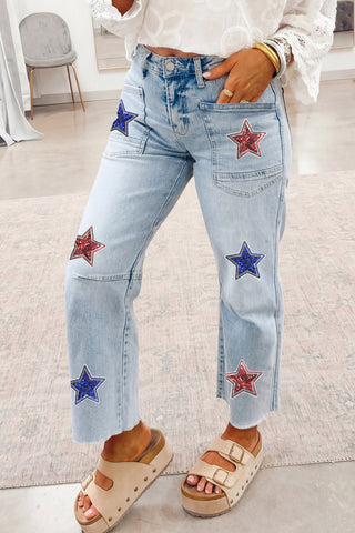 Patriotic Sequin Star Jeans