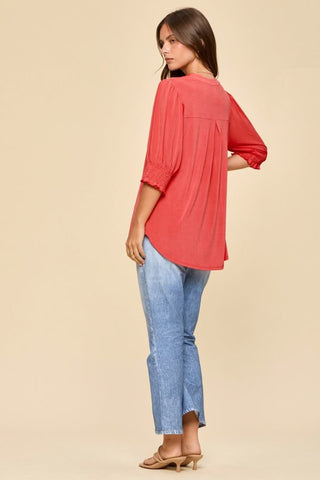 Smocked Puff Sleeve Top