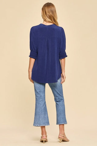 Smocked Puff Sleeve Top