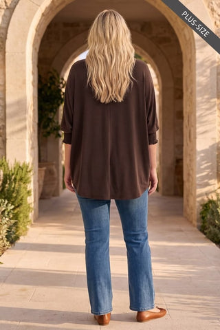 Smocked Sleeve Poncho Blouse | Wrinkle-Free Luxe Drape (Plus)
