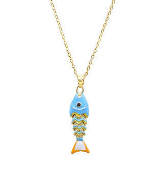 Articulated Enamel Fish Necklace