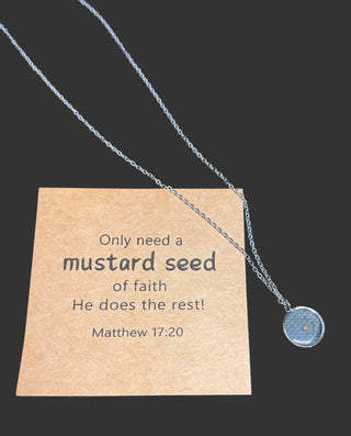 Mustard Seed Necklace – Faith-Inspired Pendant in Silver or Rose Gold