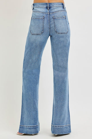 Tummy Control High-Rise Wide Flare Jeans