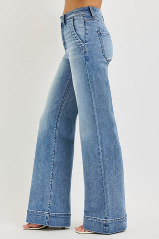 Tummy Control High-Rise Wide Flare Jeans
