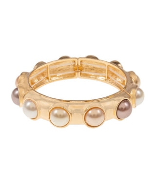 Luminous Gold Station Pearl Stretch Bracelet