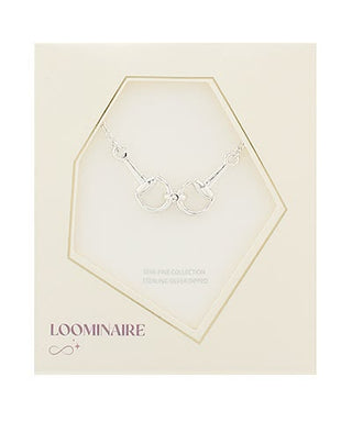 Linked Horseshoe Snaffle Necklace – Premium Rhodium Finish
