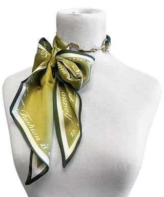 Equestrian Luxe Horsebit Scarf Necklace — 42" Designer Statement
