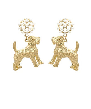 Smokey Dog & Cluster Pearl Drop Earrings