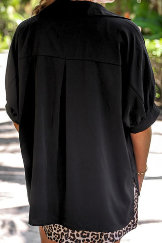 Sutton Oversized Half-Sleeve Button Up