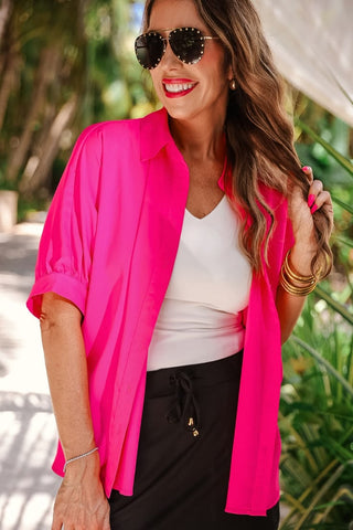 Sutton Oversized Half-Sleeve Button Up