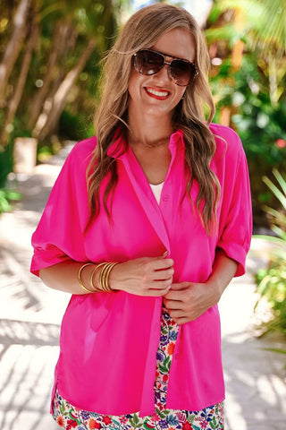 Sutton Oversized Half-Sleeve Button Up