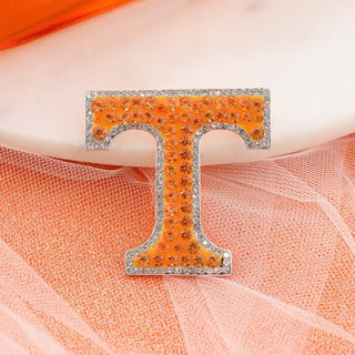 University of Tennessee "Power T" Sparkling Crystal Logo Pin – Silver Tone Vols Gameday Accessory