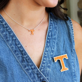 University of Tennessee "Power T" Sparkling Crystal Logo Pin – Silver Tone Vols Gameday Accessory