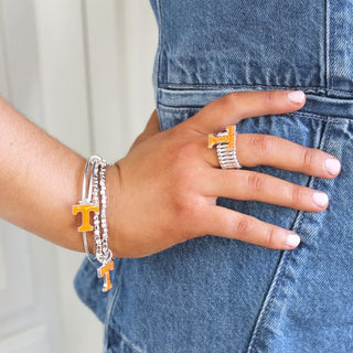 University of Tennessee Crystal Logo Stretch Ring