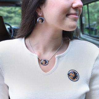 University of Tennessee Smokey Mascot Crystal Necklace – 16” Gameday Jewelry