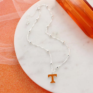 University of Tennessee "Power T" Glitter Enamel Satellite Necklace
