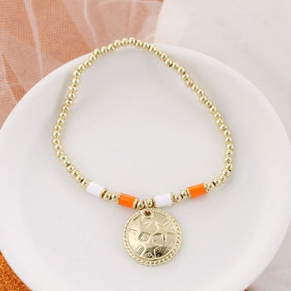 University of Tennessee Tri-Star Gold Bead Stretch Bracelet
