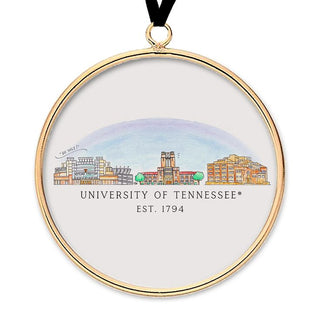 University of Tennessee Skyline Brass & Glass Ornament