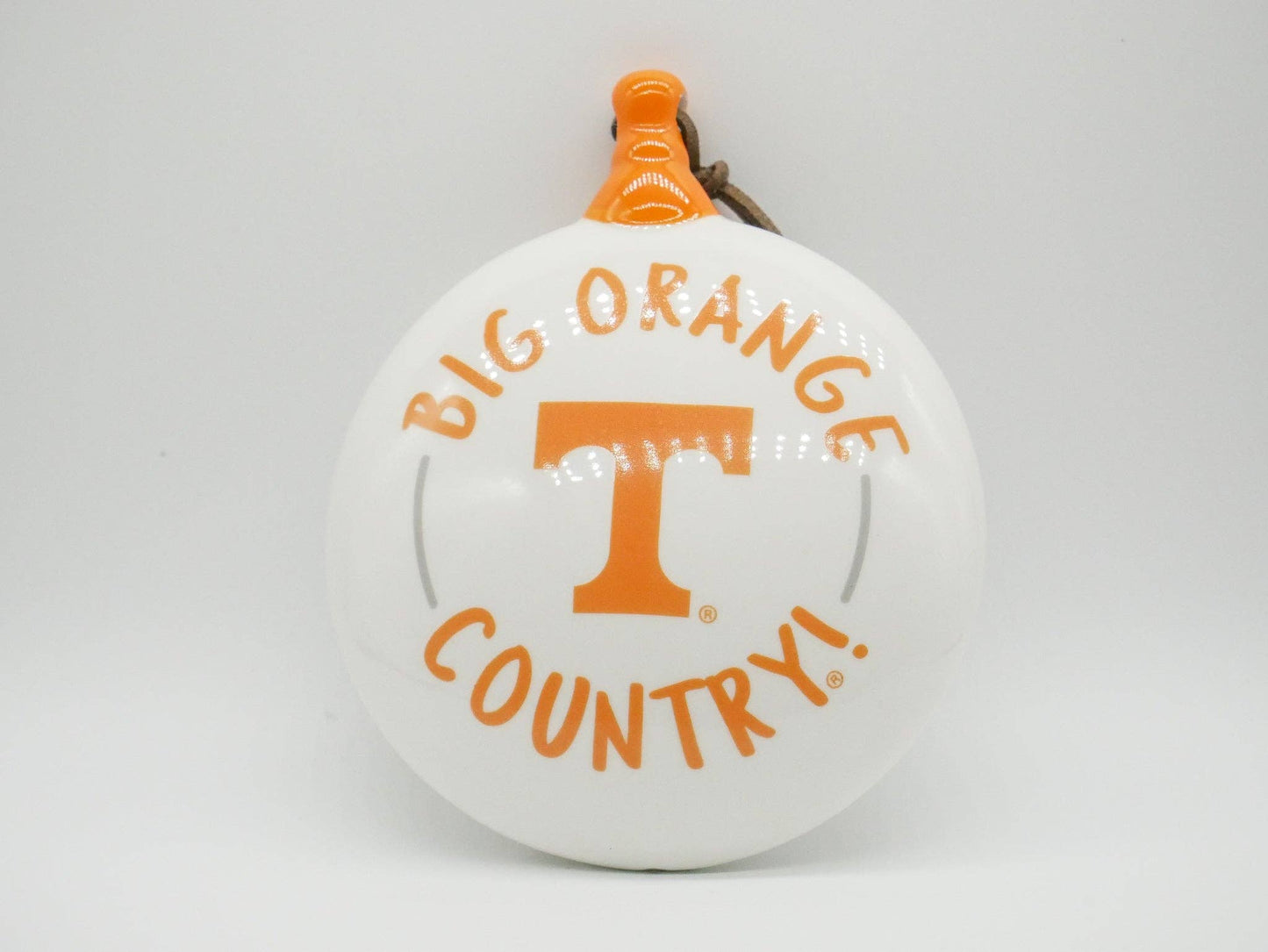 Tennessee Volunteers ceramic puff ornament with Big Orange Country text and Power T logo.