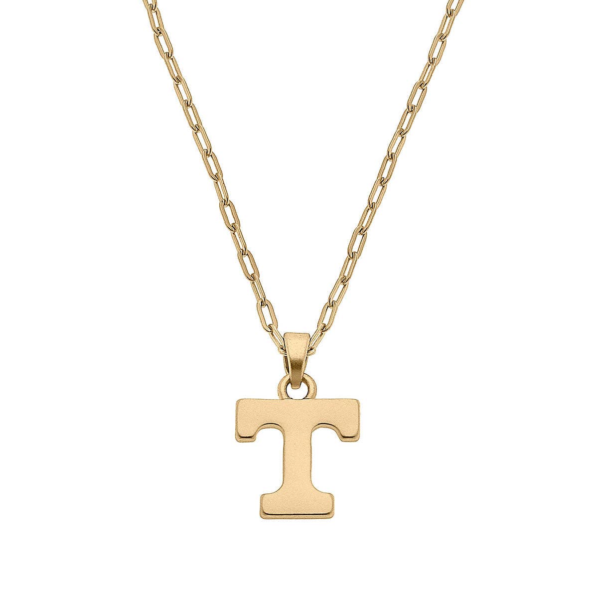 Tennessee Volunteers 24K gold plated “T” pendant necklace on chain.