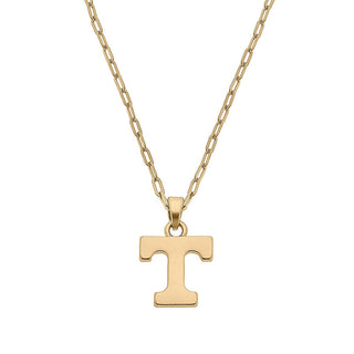 Tennessee Volunteers 24K gold plated “T” pendant necklace on chain.