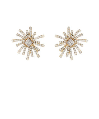 Sparkling Patriotic Firework Crystal Statement Earrings