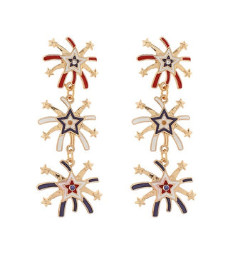 Star-Spangled Firework Tiered Drop Earrings