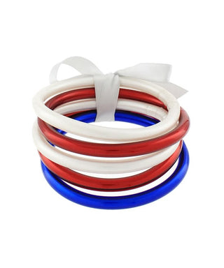 The Americana Luxe: 5-Piece Signature Tube Jelly Bangle Set